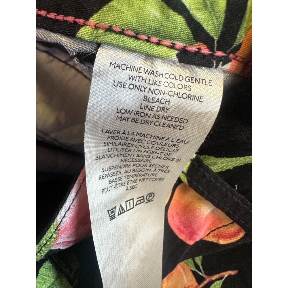 Maeve x Anthropologie Colette Crop Ankle Wide-Leg Pants Black Peach Print 33 - Picture 6 of 15